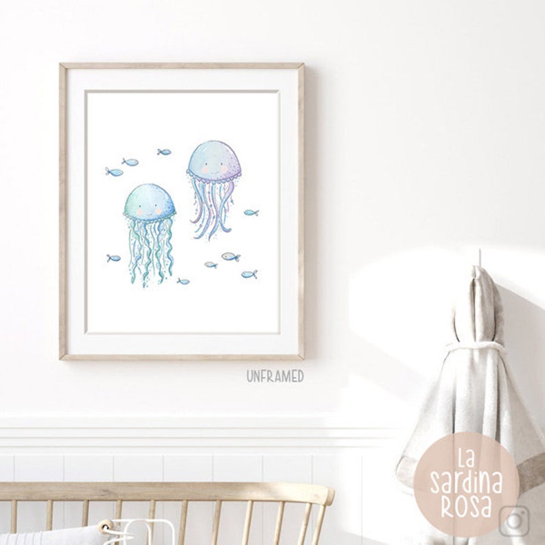 Nautical Nursery Wall Art Under the Sea Animals Print Baby Etsy