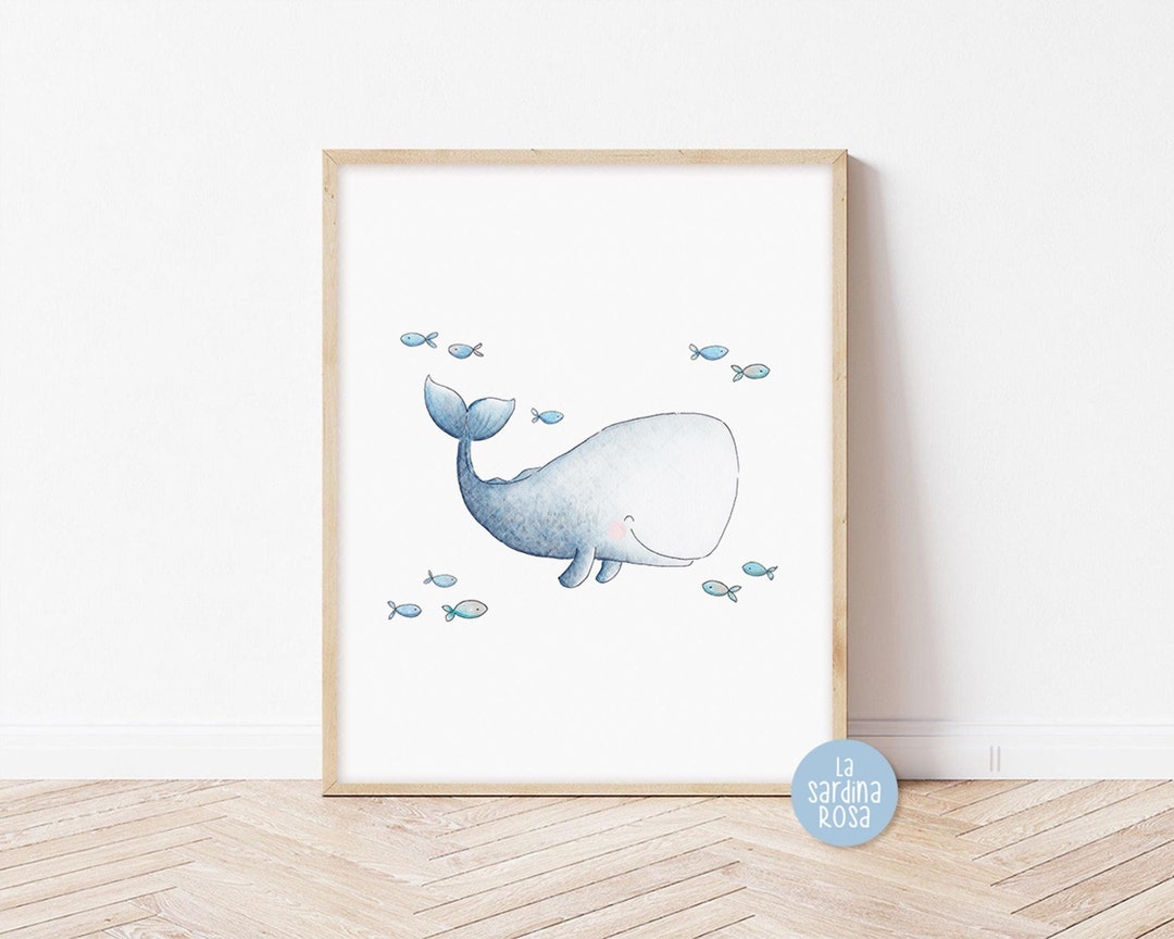 Whale Nursery Wall Art, Under the Sea Print, Ocean Nursery Wall Art ...