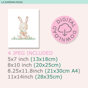 Bunny Nursery Wall Art Printable Baby Room Decor Watercolor - Etsy
