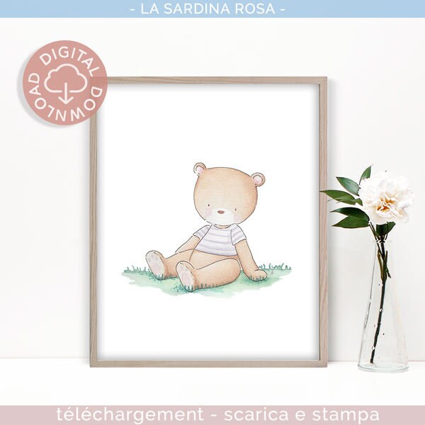 Affiche Bebe Ourson Poster Chambre Enfant Affiche Animaux De Etsy France