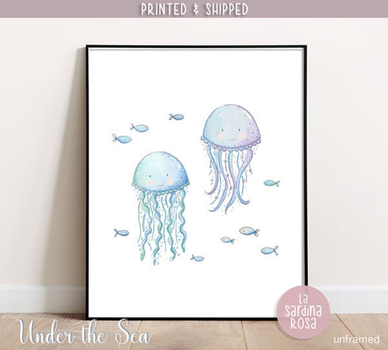 Nautical Nursery Wall Art Under the Sea Animals Print Baby Etsy