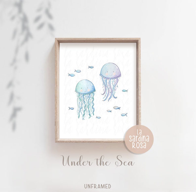 Nautical Nursery Wall Art Under the Sea Animals Print Baby Etsy