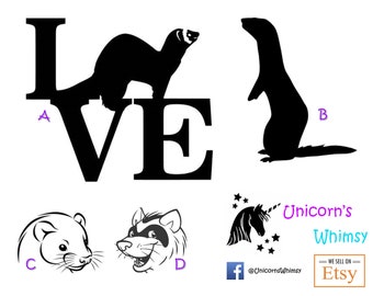 Ferret Vinyl Decal ~ Window & Wall ~ Weather Resistant