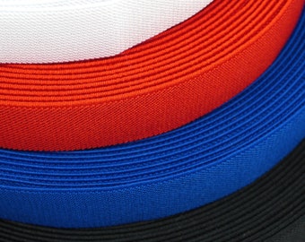 Elastic Sweatband for Caps, Black, White, Red, or Blue