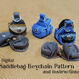 Saddlebag key chain leather pattern with instructions.