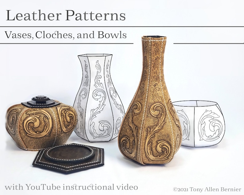 Leather Vase Bowls and Cloches Patterns Etsy