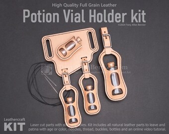 Leather Potion Vial Holder KIT. DIY Leather Craft KIT with Everything You Need.