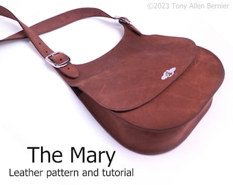 DIY Vintage Leather Purse Pattern and Instructional Video. Leathercraft Pattern for a Classic Vintage Leather Purse.