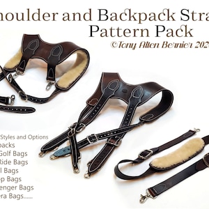 Shoulder and Backpack Strap leather Pattern Pack.