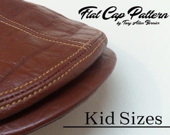 Kids and Infant Flat Cap Digital Pattern with Instructional Video.