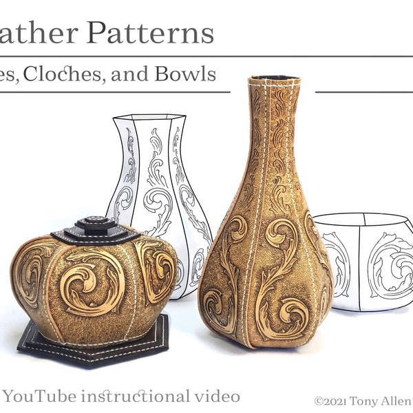 Leather Vase, Bowls, and Cloches Patterns