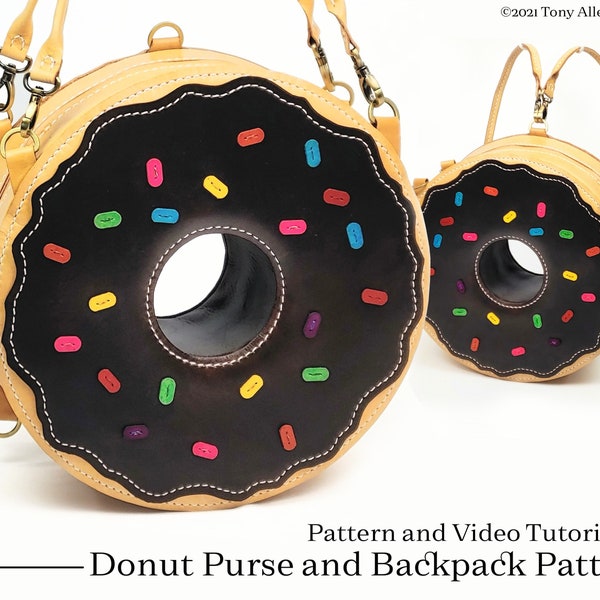 Donut Purse et/ou Backpack, motifs cuir
