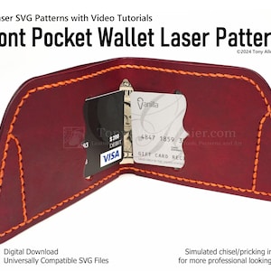 Leather Front Pocket Wallet SVG Patterns. Minimalist Style With 3 ...