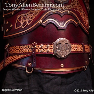 Leather Armor Patterns, Lower Cuirass / Kidney Belt Section Pattern. Expansion for the Viking Armor Instructional Set and Pattern Pack.