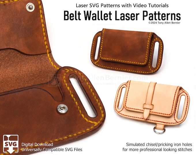 Leather Front Pocket Wallet SVG Patterns. Minimalist Style With 3 ...