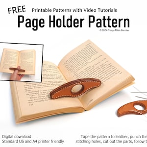 Leather Page Holder Patterns. Printable PDF Leathercraft Patterns For Book Page Holders.