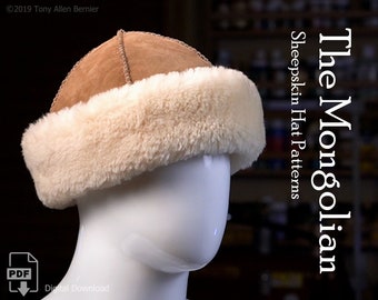Mongolian Hat - Stony - Sheepskin Shearling Fur Lace 