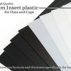 High Quality Brim Insert Plastic, Hat Brim Plastic. Custom run plastic specifically for Cap Brims.