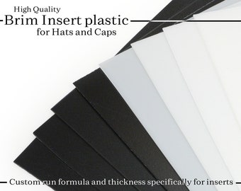 High Quality Brim Insert Plastic, Hat Brim Plastic. Custom run plastic specifically for Cap Brims.