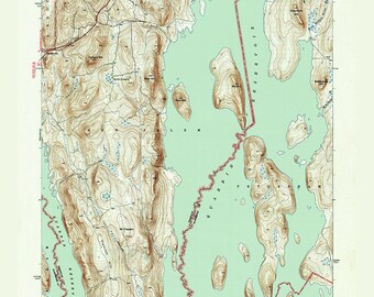 Quabbin Reservoir art print Dana town Central MA Ware fisherman historic gift