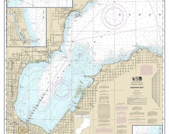 saginaw bay map lake michigan huron nautical