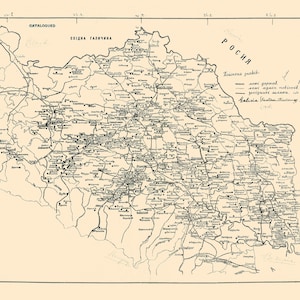1915 Mapa de Rutenia Oriental Galicia Polonia y Ucrania