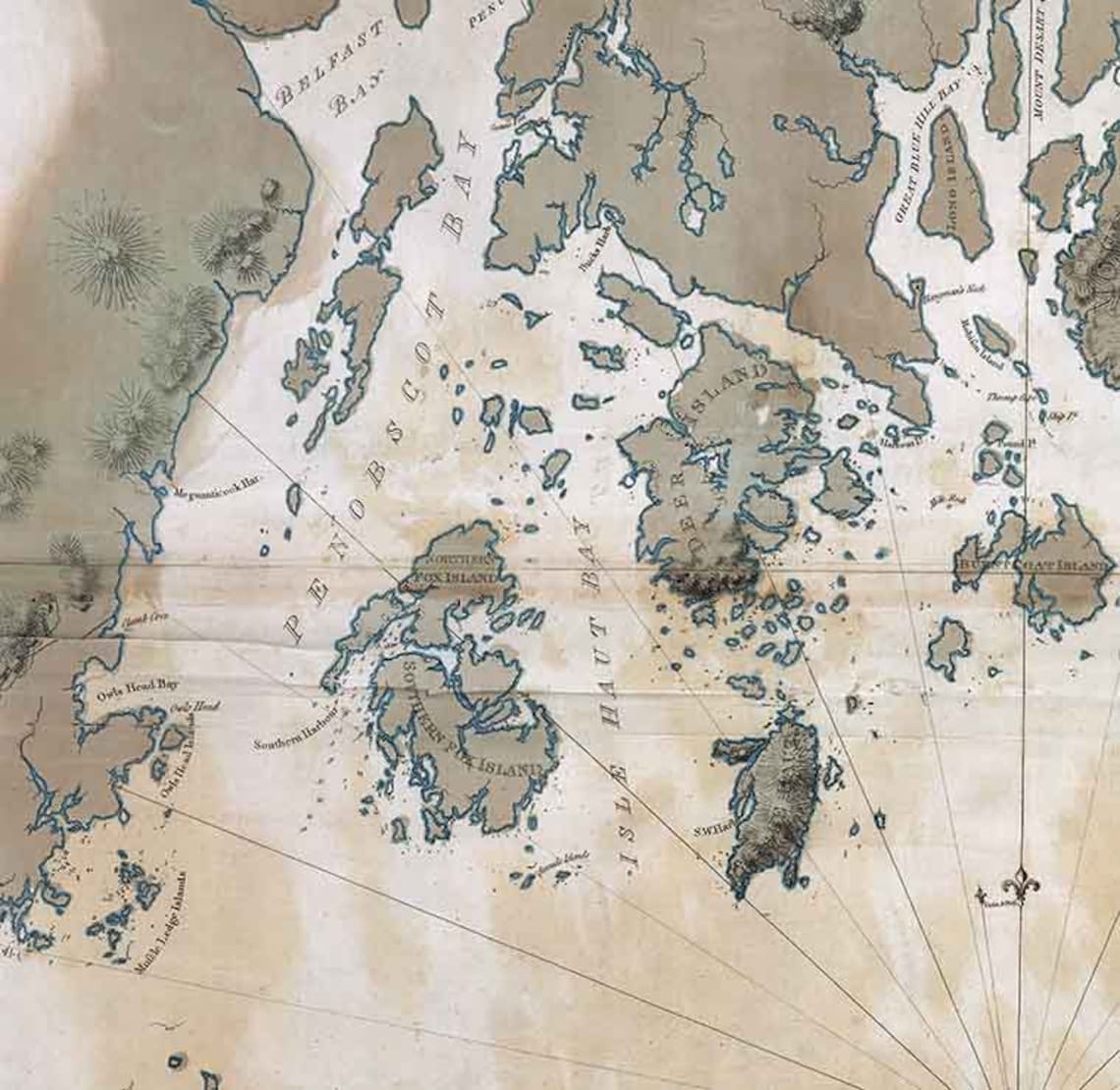 1776 Nautical Map of the Coast of Maine Frenchmans Bay to Etsy