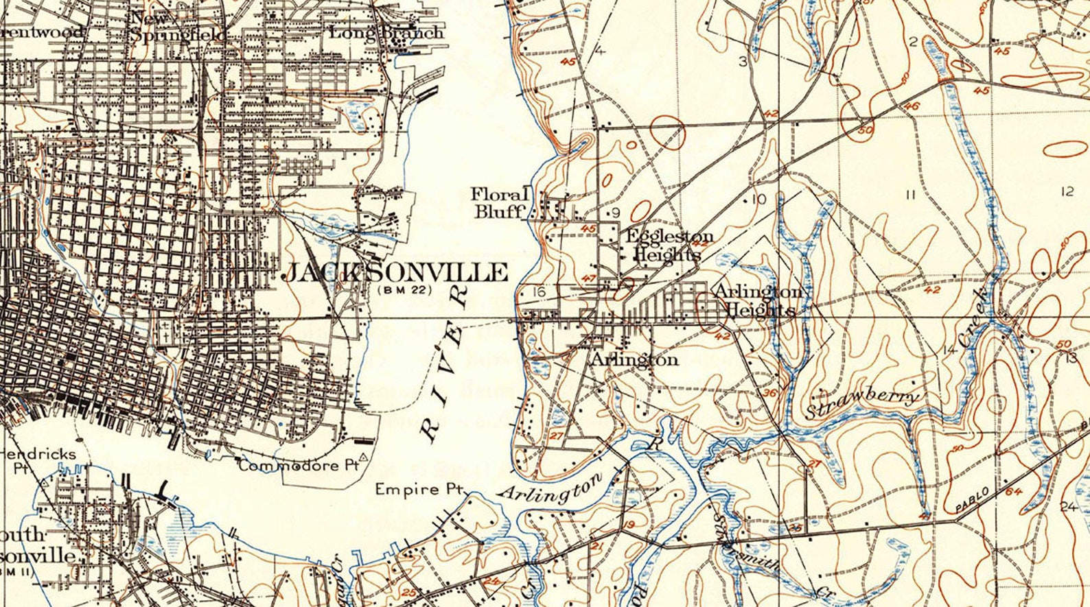1918 Topo Map of Jacksonville Florida - Il 1588xN.1437037873 S0ni