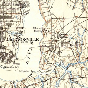 1918 Topo Map of Jacksonville Florida - Il 300x300.1437037873 S0ni