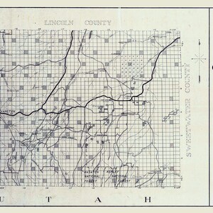 Carte de 1936 de l'emplacement des puits de pétrole et de gaz du comté d'Uinta, Wyoming