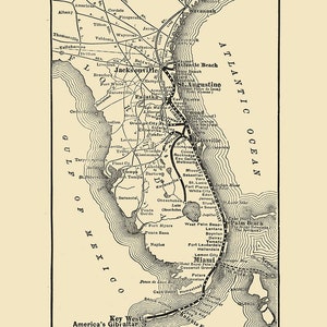 Kaart uit 1917 van de Florida East Coast Railway