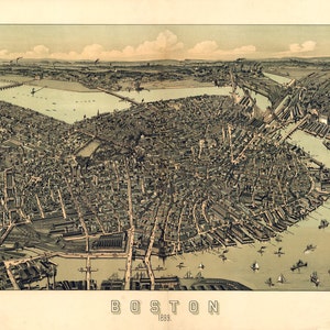 1899 Panoramakarte von Boston Massachusetts
