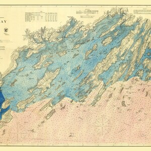 1870 Seekarte von Casco Bay Maine