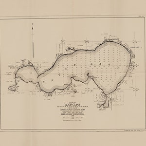 1916 Map of Clear Lake Cerro Gordo County Iowa