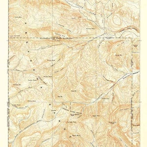 Carte topographique 1896 de Crandall Creek, Wyoming, Yellowstone