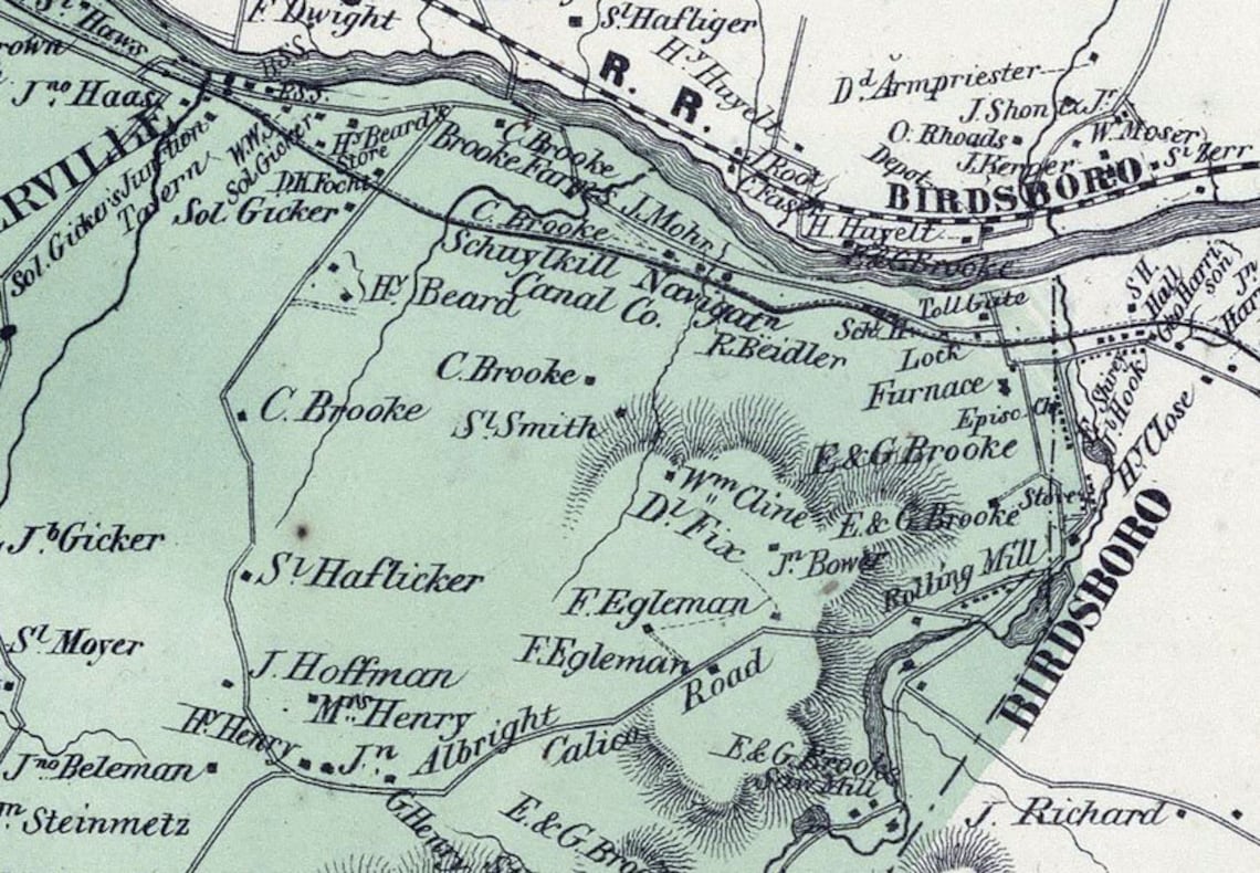 1862 Map of Robeson & Caernarvon Township Berks County Etsy UK