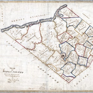 Carte 1818 du comté de Berks en Pennsylvanie