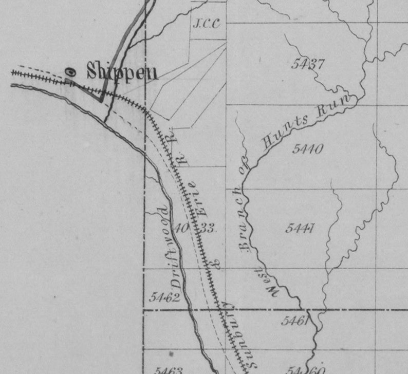 1856 Early Draft Map of Potter County PA Showing Settlements Etsy