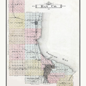 1896-Karte von Bay County, Michailowien