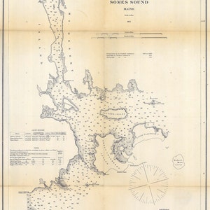 1872 Karte von South West Hafen und Some Sound Maine