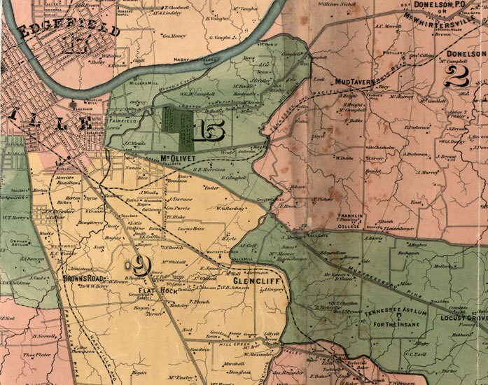 1871 Map of Davidson County Tennessee Nashville Etsy UK