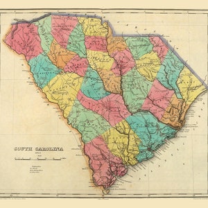 1822 Map of South Carolina