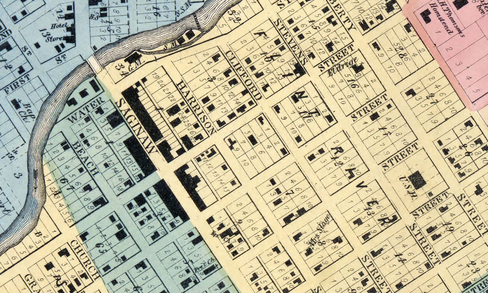 1859 Town Map of Flint Michigan Etsy