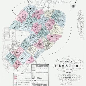 1867 Map of Boston Massachusetts