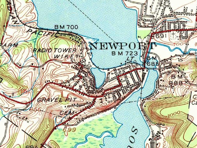 1970 Map of Newport Vermont Lake Memphremagog - Etsy