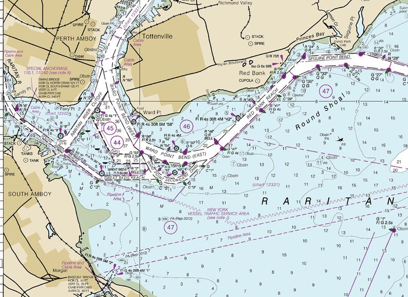 2014 Nautical Map of New York Harbor - Il 794xN.1043304952 31jm