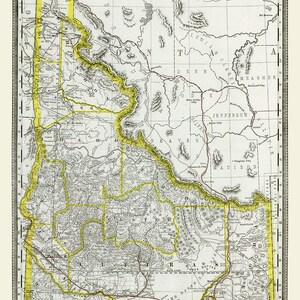1889 Map of Idaho