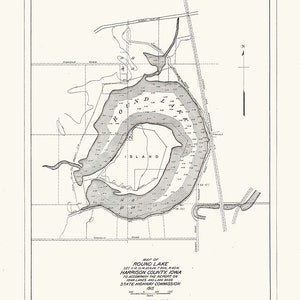 1916 Map of Round Lake Harrison County Iowa