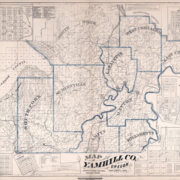 1879 Map of Yamhill County Oregon