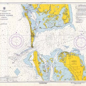 1961 Nautical Map of Charlotte Harbor Florida